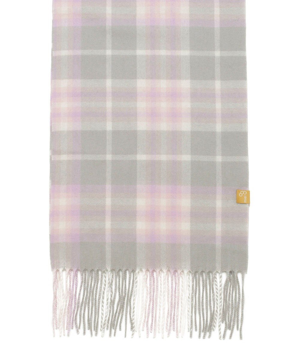 MOONBAT WEB限定【洗える】ミエル (miel) カシミヤ100％ チェックマフラー 