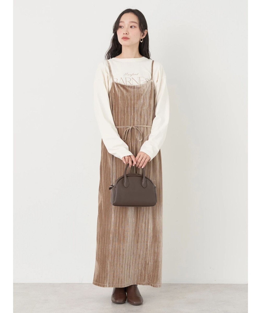 earth music&ecology ベロアプリーツキャミワンピース 