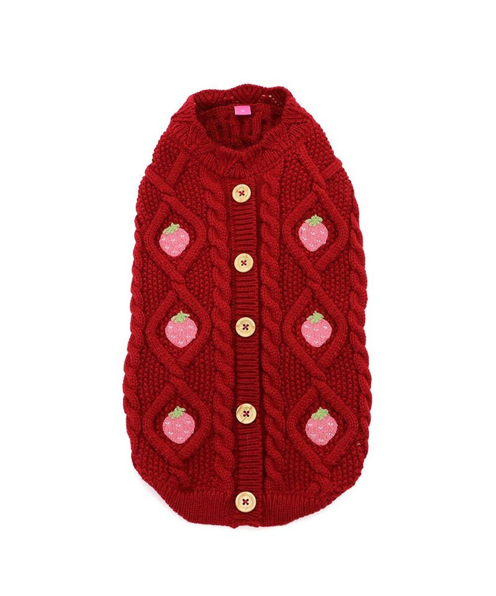 PET PARADISE ペットパラダイス アランニット 苺柄 《レッド》 小型犬 