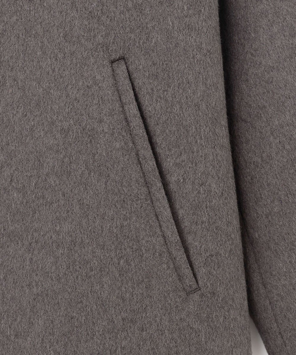 ANY 【防風裏地】ウールブレンドノーカラーコート 