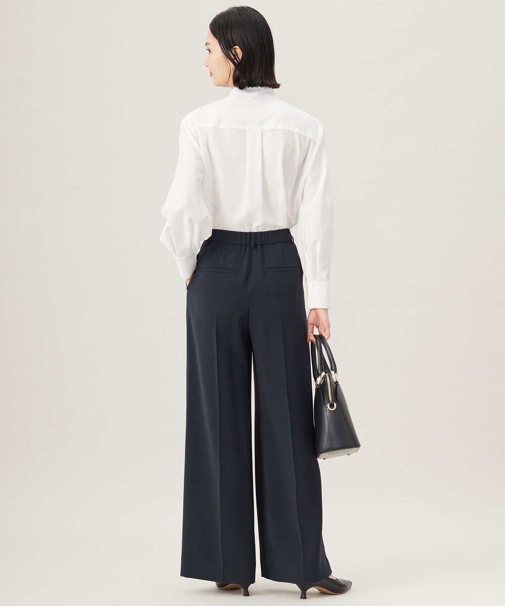 自由区 【セットアップ対応・洗える】トリアセダブルクロス ワイドパンツ 