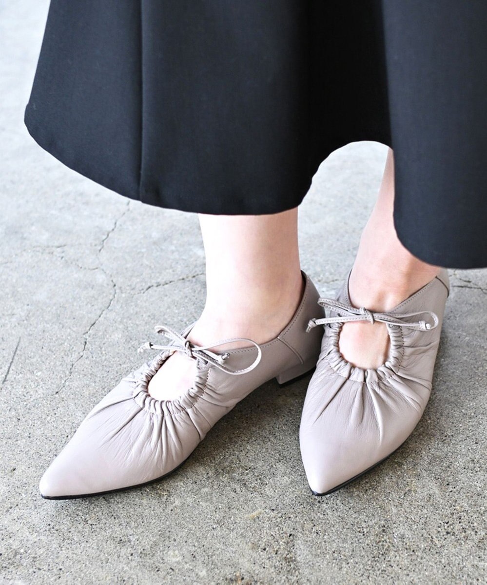 Pointer 日本製 本革ポインテッドトゥリボンパンプス 