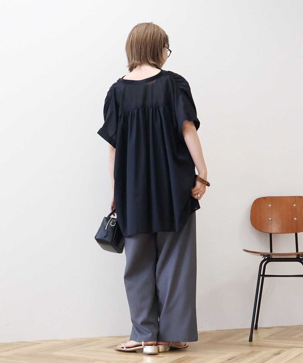 AMERICAN HOLIC 【予約】【WEB限定】イージーケア+接触冷感 フレンチスリーブギャザーシャツ 