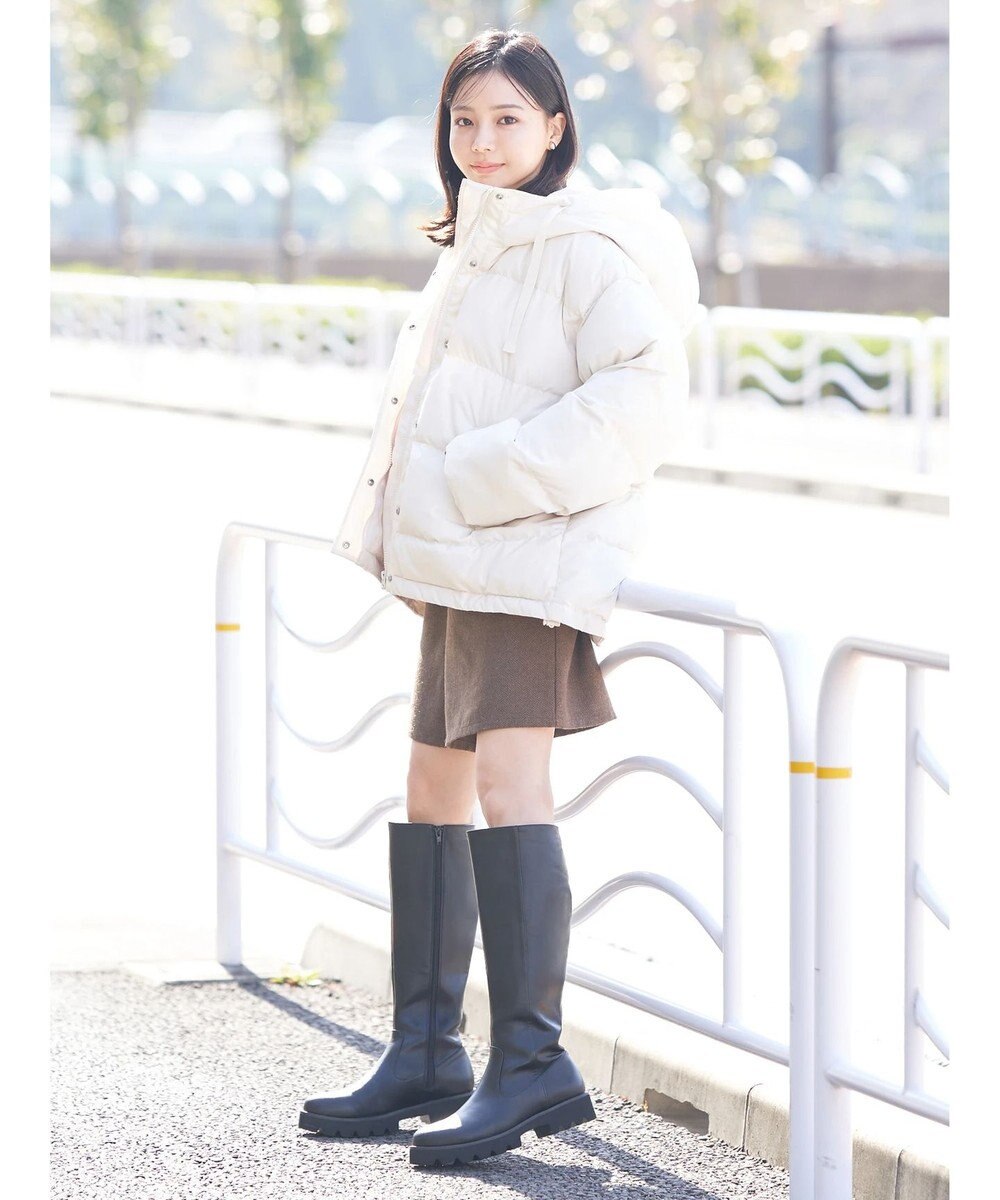 earth music&ecology フーディー中綿ブルゾン 