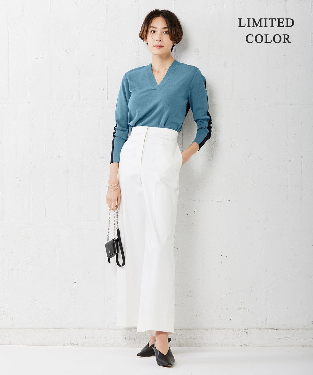 ICB 【洗える】 シンセティックフルニードル Vネックプルオーバー 