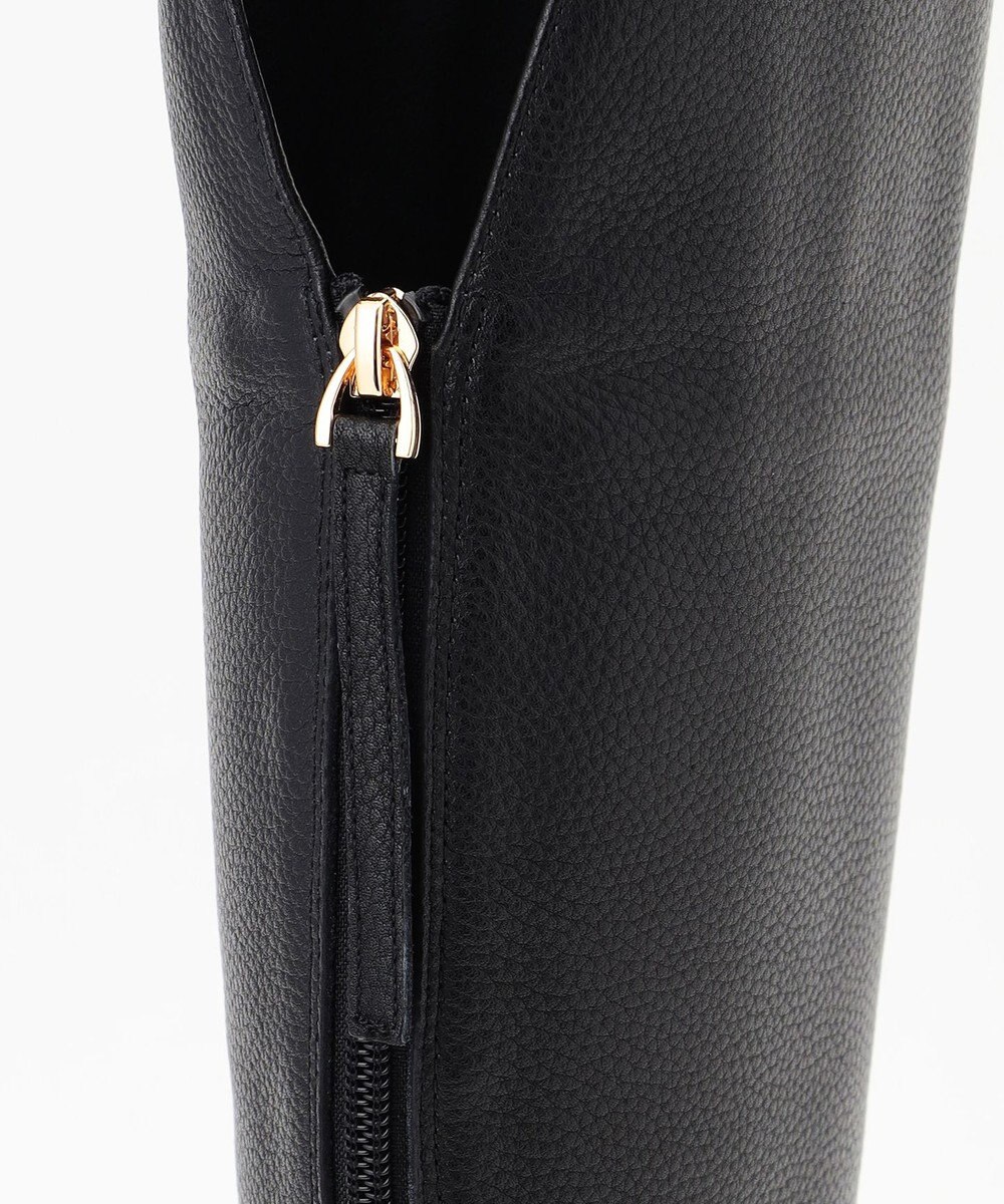 組曲 ワイドシャフト レザーロングブーツ 