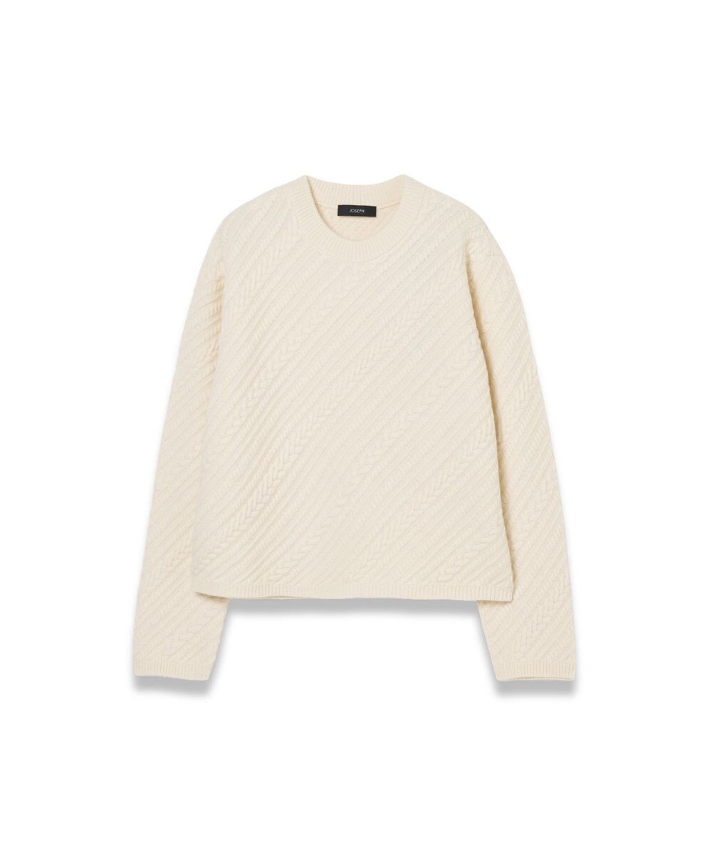 JOSEPH 【洗える】ジオメトリックケーブルニット 