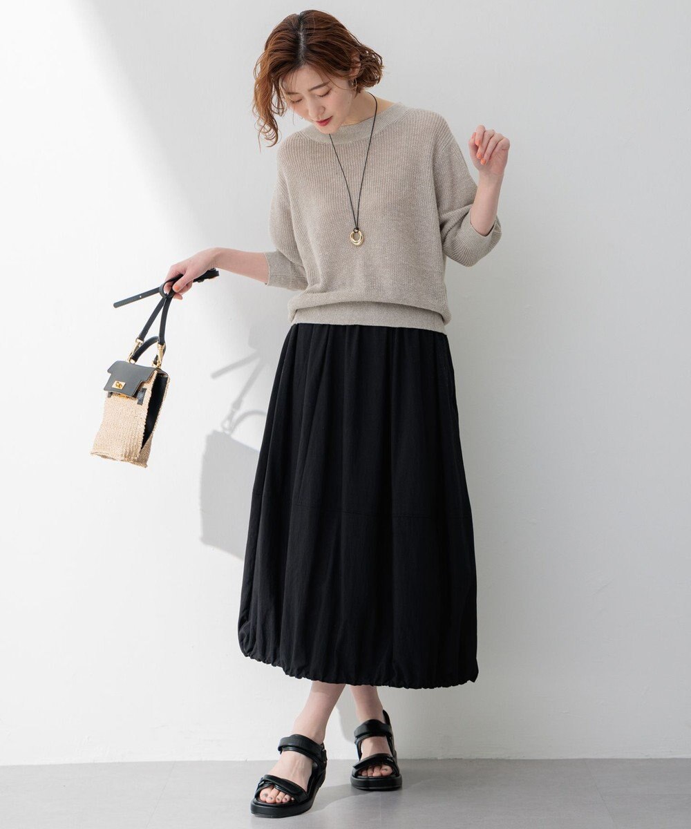 23区 L 【洗える】ヴィンテージライトタフタ バルーン スカート 