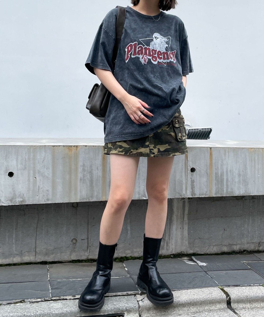 WEGO 【綿100%】ヴィンテージウォッシュグラフィックTシャツ 