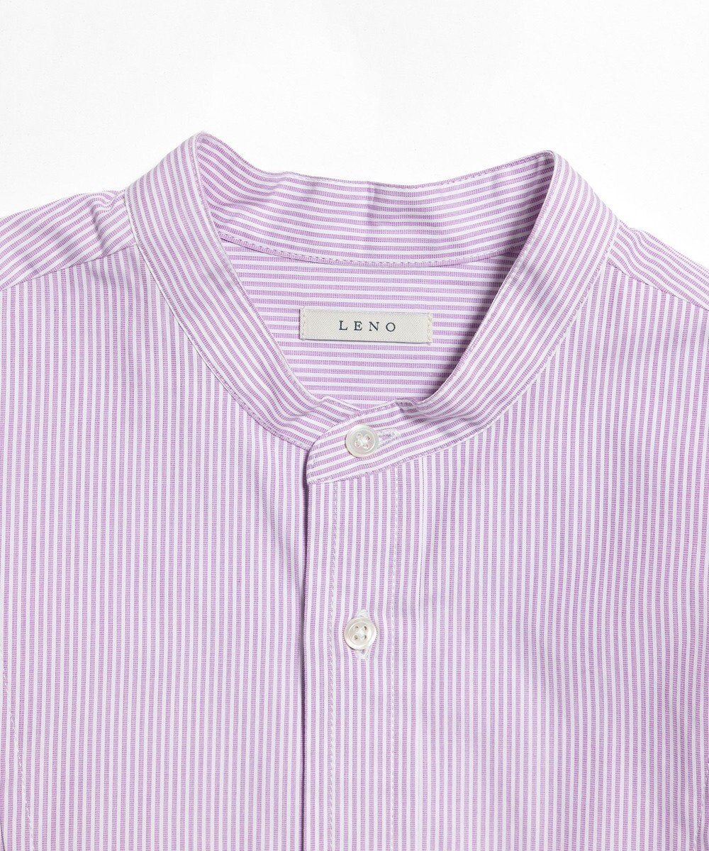 LENO  CANDY STRIPE BAND COLLAR  SHIRTS / ストライプバンドカラーシャツ 