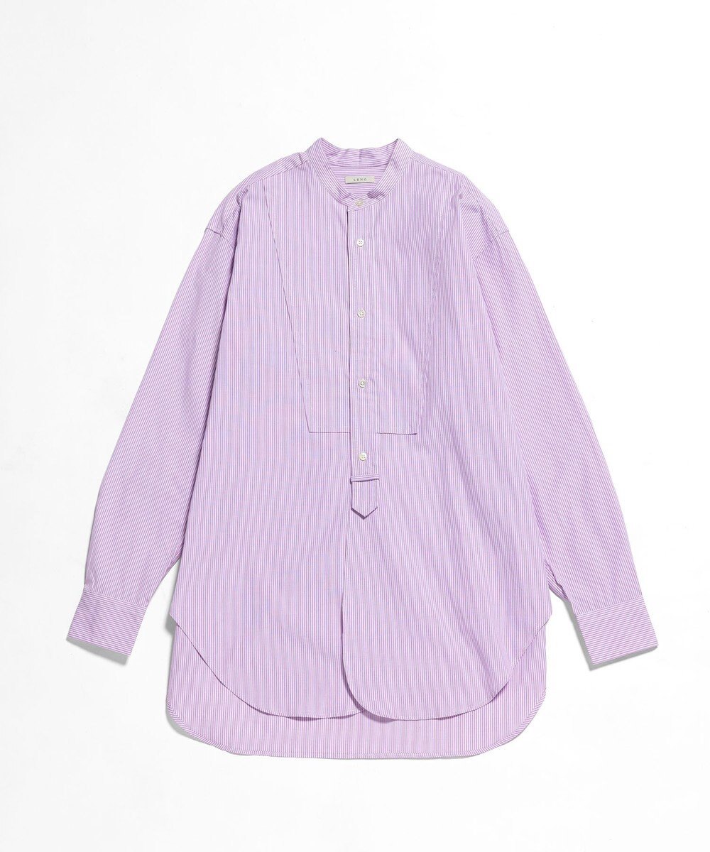 LENO  CANDY STRIPE BAND COLLAR  SHIRTS / ストライプバンドカラーシャツ 