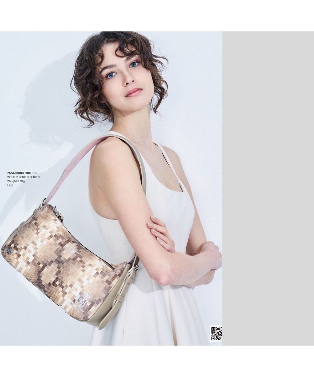 A.D.M.J. スネーク型押し/ソフトワンショルダー 