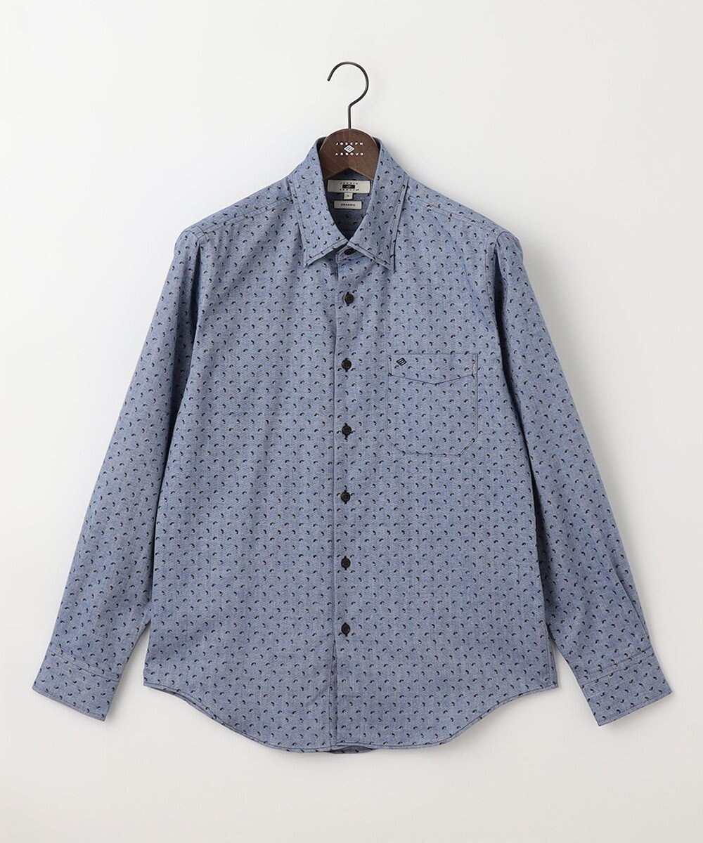 JOSEPH ABBOUD 【オーガニックコットン】フランネルペイズリー柄プリント シャツ 