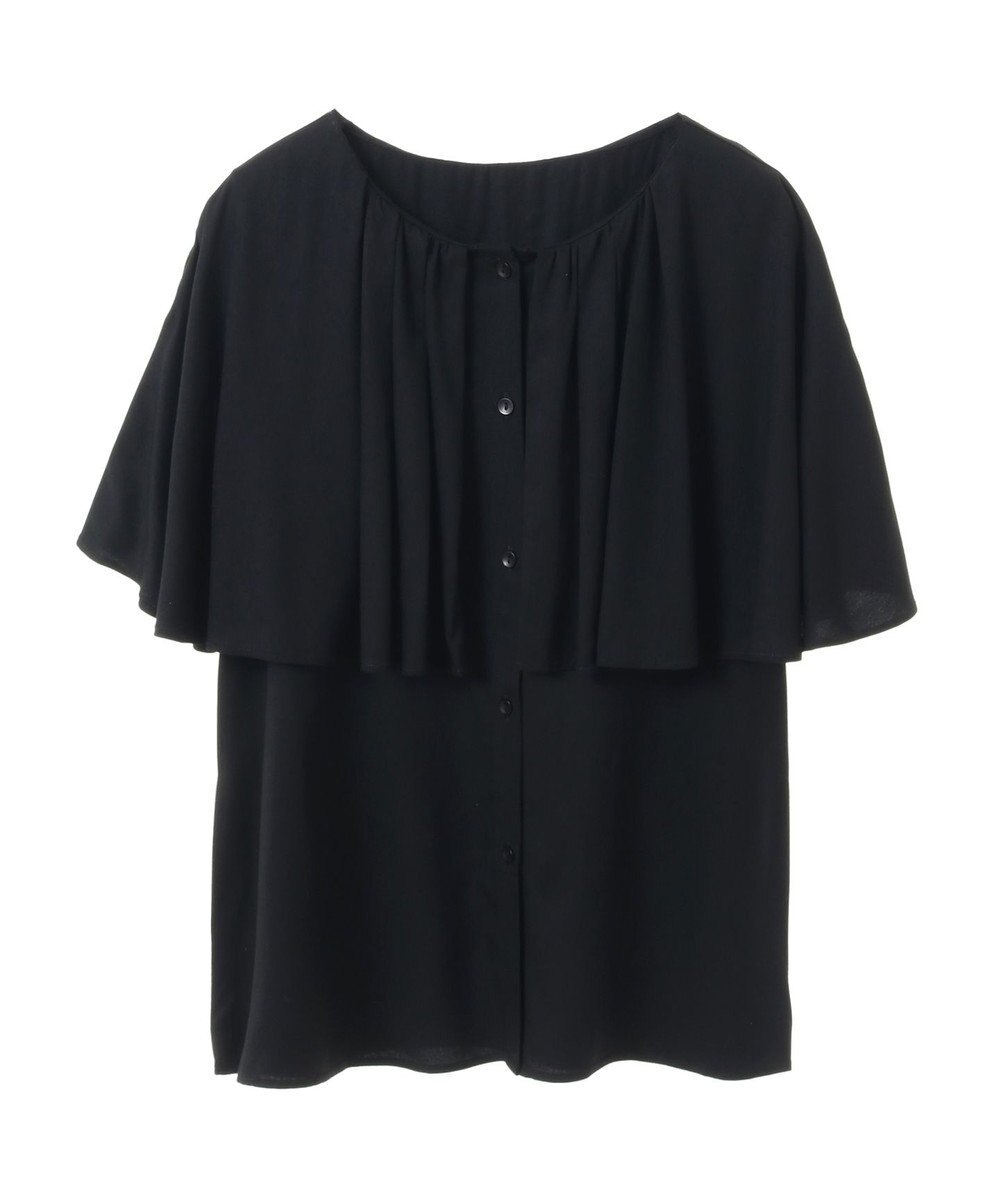 earth music&ecology ケープカラーブラウス 