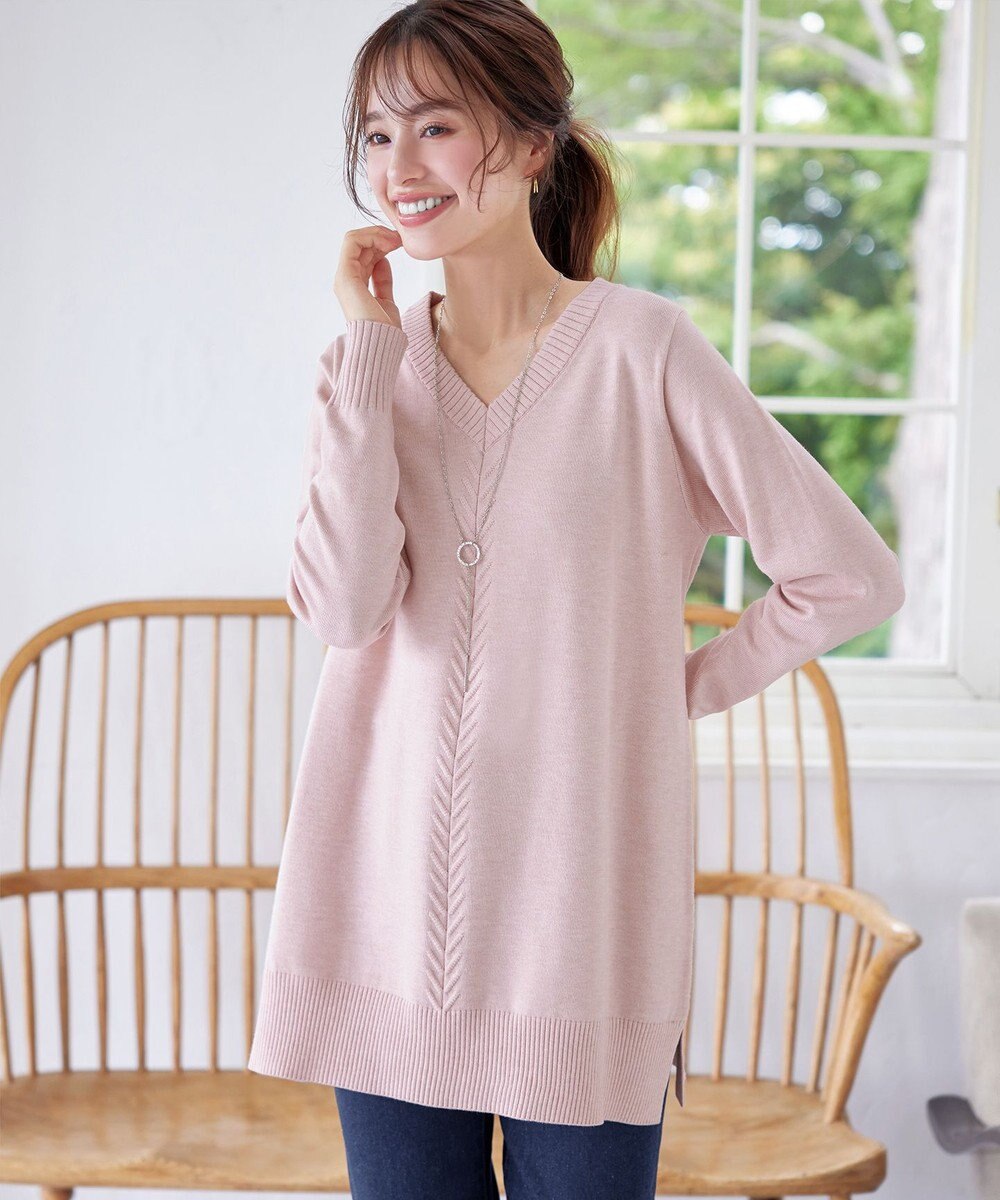 Tiaclasse 【安田美沙子さん着用・選べる2type・洗える】もちニットチュニック 