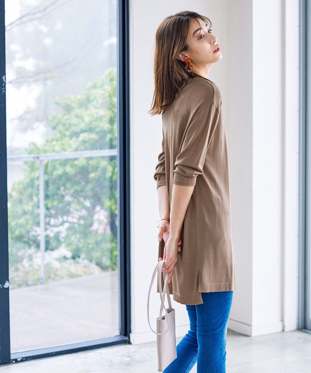 Tiaclasse 【洗える】キーネックニットチュニック 