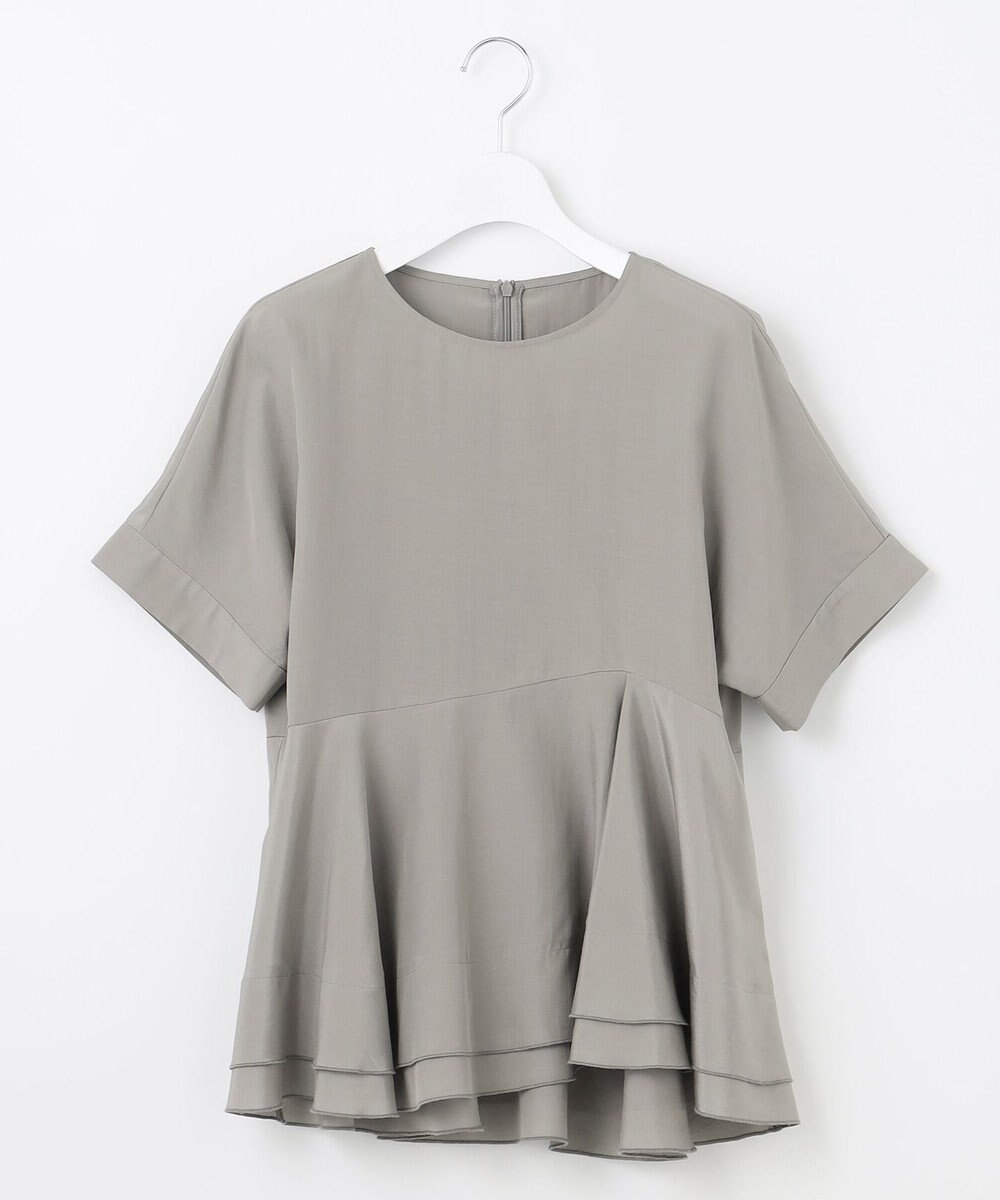 自由区 【洗える】ソフトリネンペプラム ブラウス 