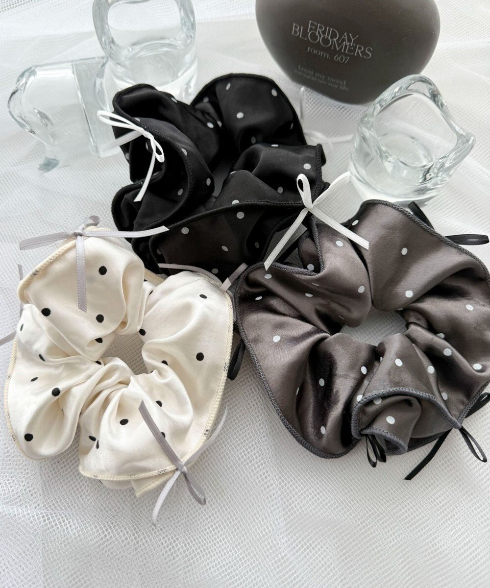 WEGO Lリボンドットシュシュ 