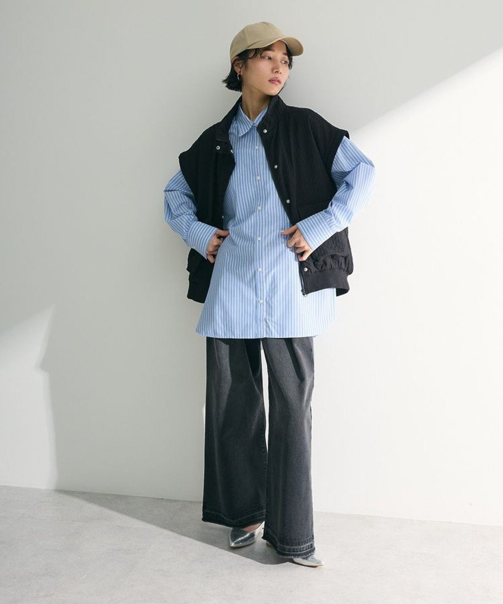 Green Parks イージーケアストライプシャツ 