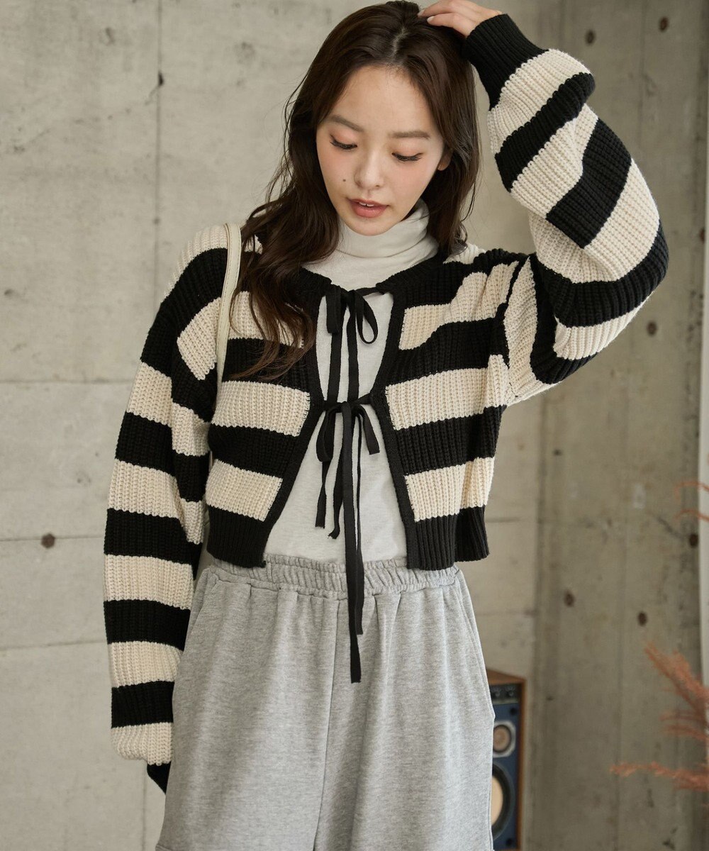 WEGO 【2024年秋冬新色カラー追加★】リボン2WAYカーデ 