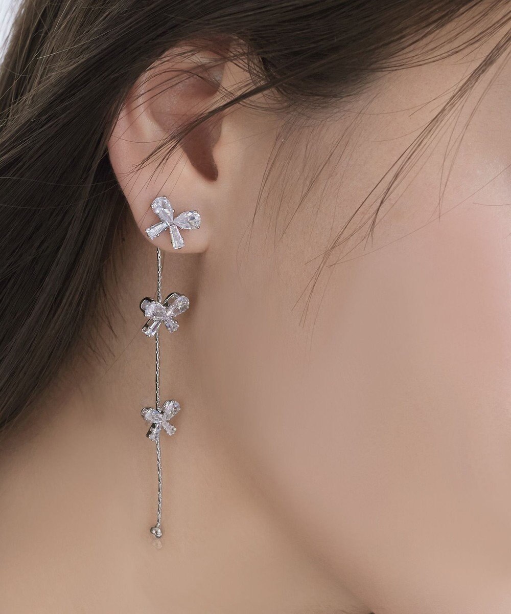 Tiaclasse 【金属アレルギー対応】リボンチェーンピアス 