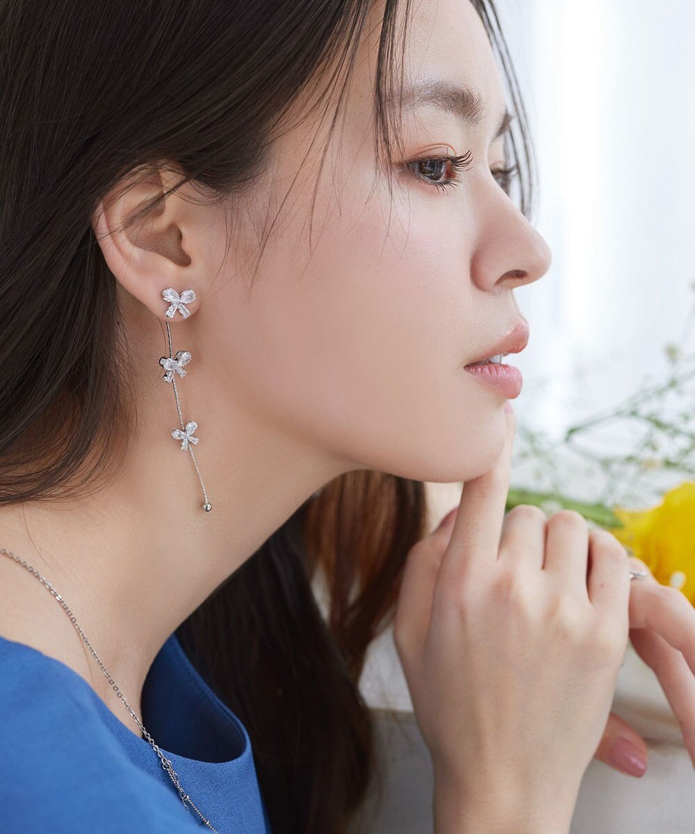 Tiaclasse 【金属アレルギー対応】リボンチェーンピアス 