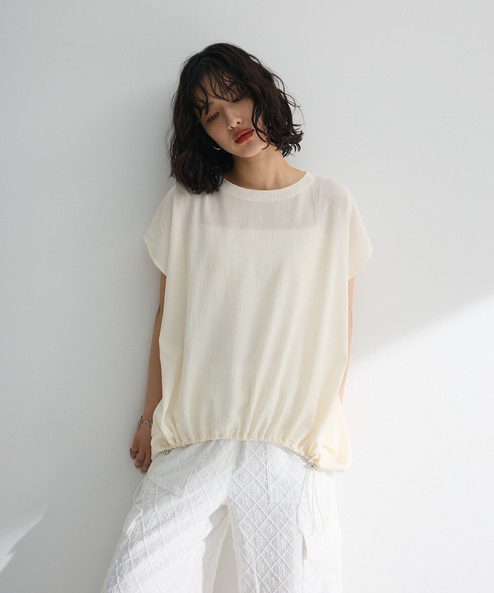 Green Parks 表面カット裾ドロストプルオーバー 