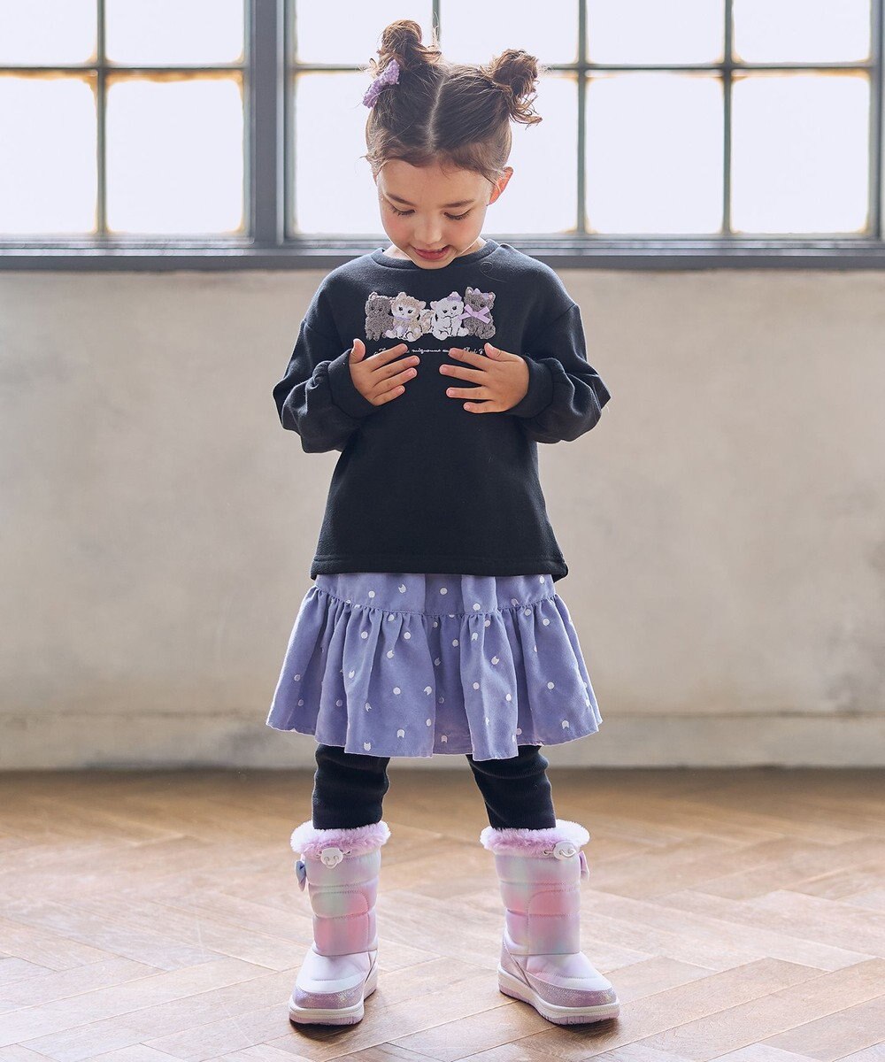 ANY KIDS なかよしサガラ刺繍 裏シャギー トレーナー 