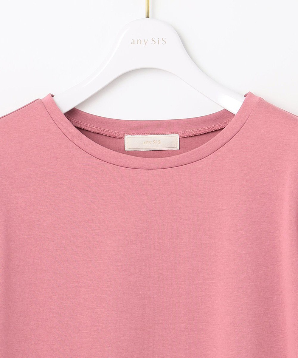 ANY SIS プレーティングジャージーアーモンドスリーブ カットソー 