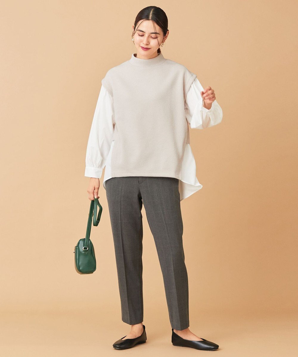 ANY L 【ウエストゴム/ストレッチ/裏起毛】シークレットウォーム　テーパードパンツ 