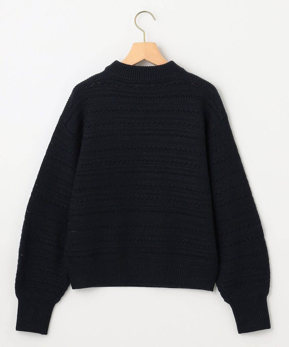 組曲 L 【WEB限定カラーあり】透かし編みバルキーボーダー柄ニット 