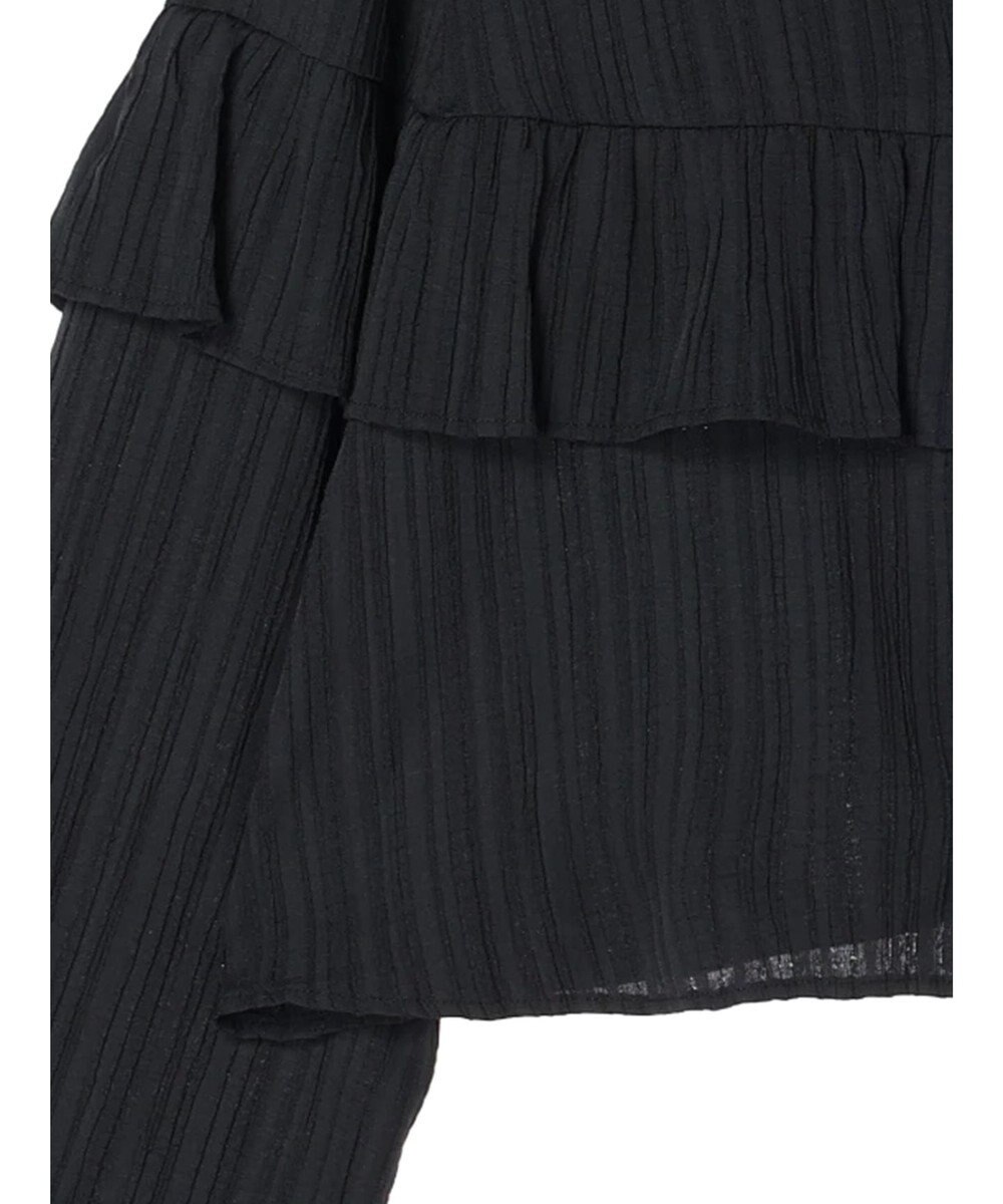 earth music&ecology フリル切替えショートブラウス 