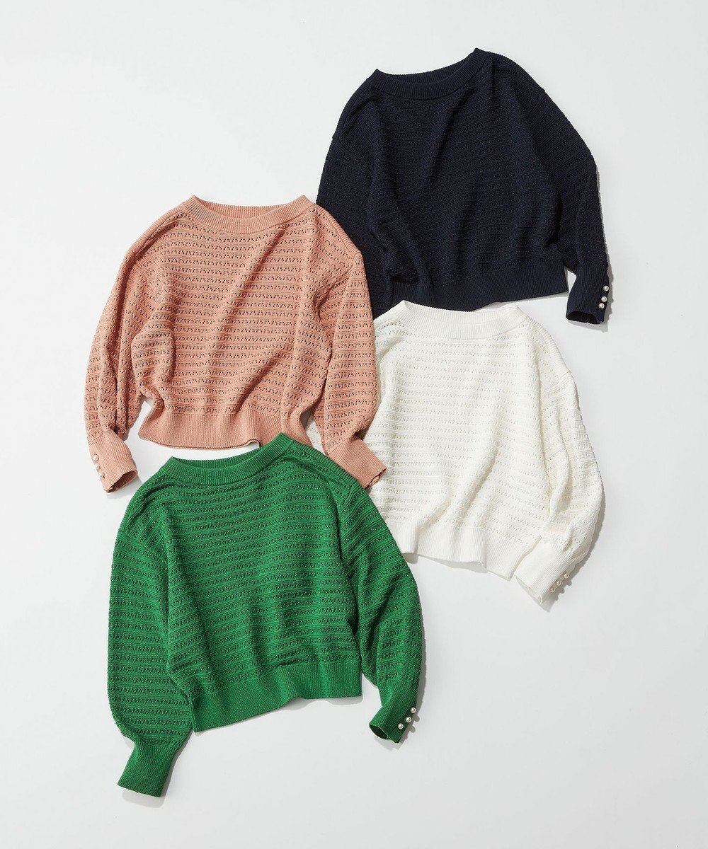 組曲 L 編地切替ドルマンプルオーバー ニット 