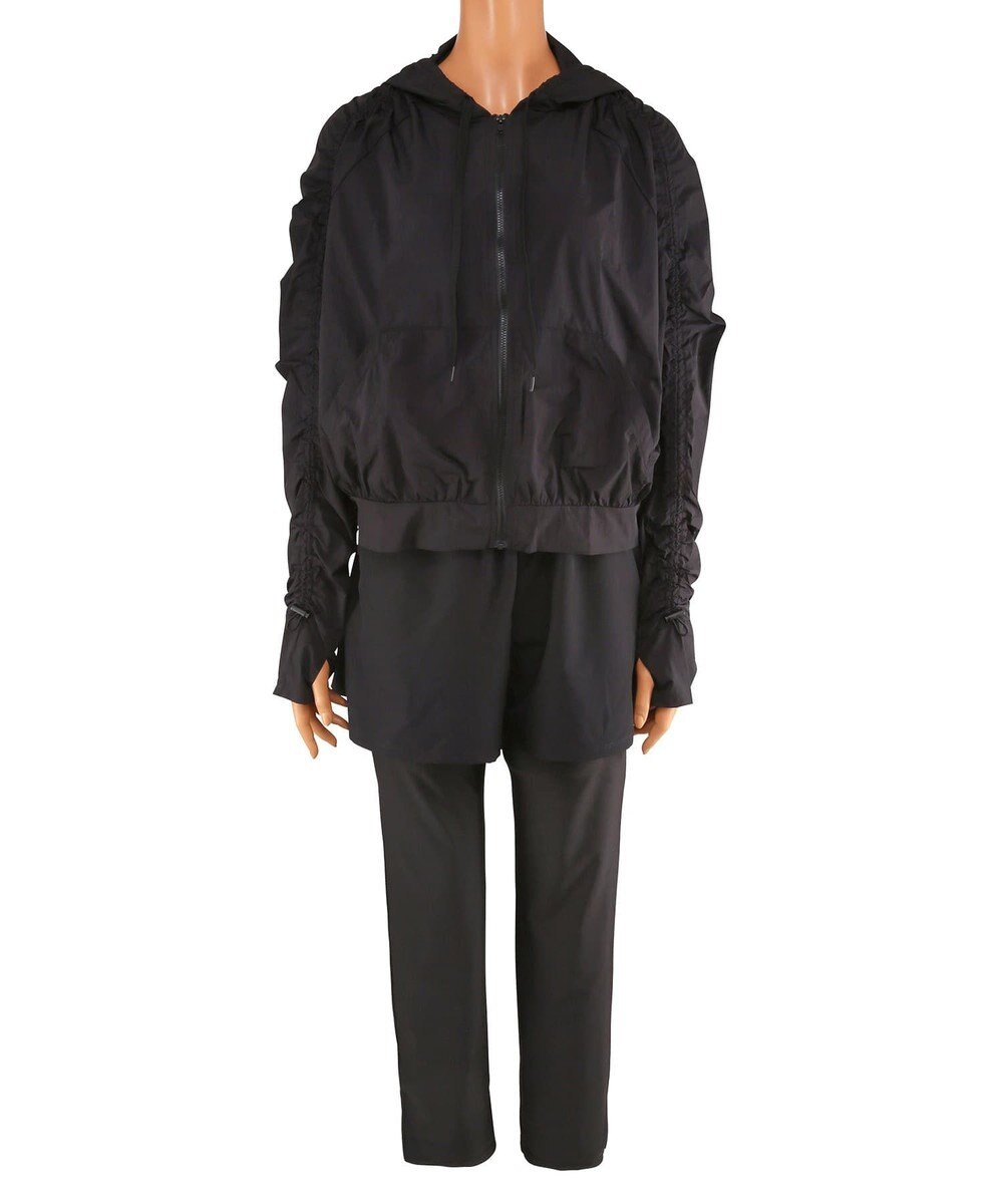 San-ai Resort（三愛水着楽園） WEB限定商品ショートラッシュパーカー付きリブタンキニ水着+レギンス付き5点セット【Beach Queen（ビーチクイーン）】 