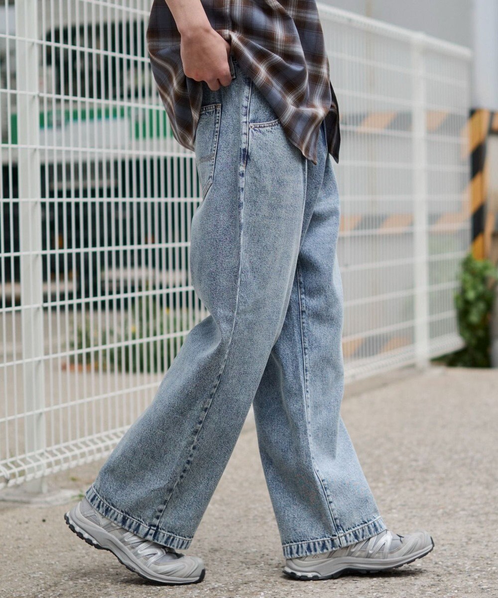 WEGO タックワイドストレートデニム 
