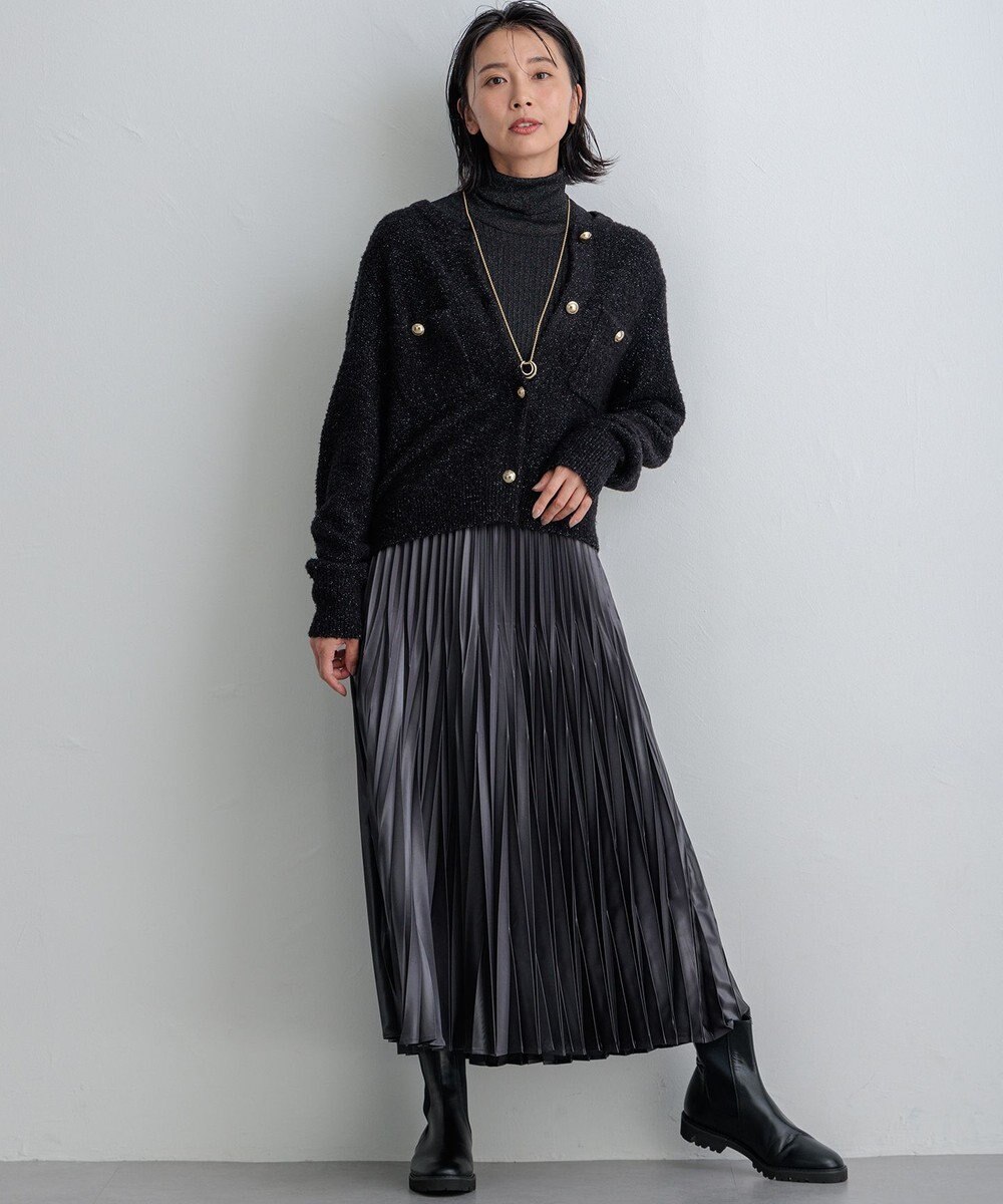 23区 【洗える】レザーライクプリーツ スカート 