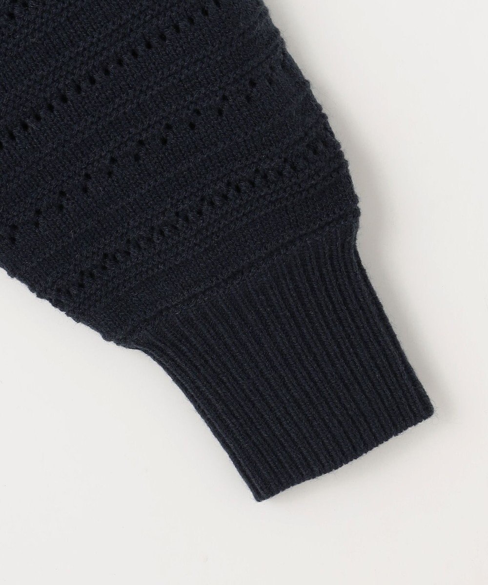 組曲 L 【WEB限定カラーあり】透かし編みバルキーボーダー柄ニット 