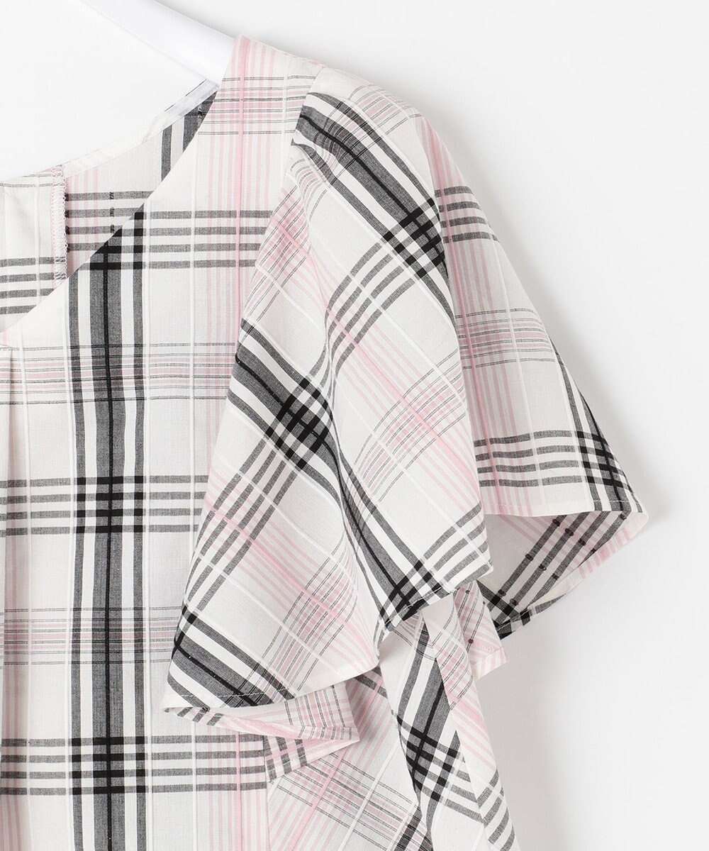 ANY SIS 【洗える】チェックフレア ブラウス 