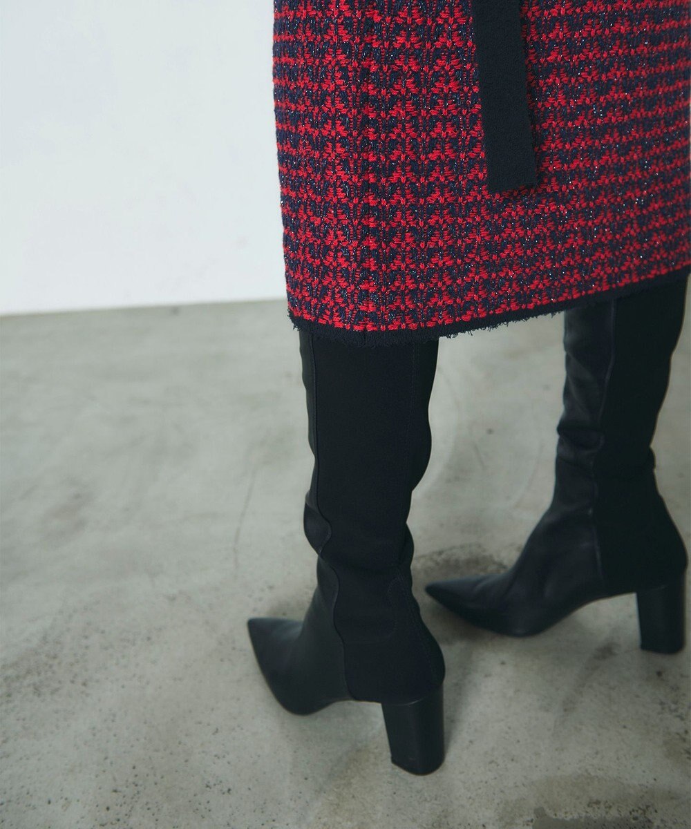 GRACE CONTINENTAL バイカラージャガードニットワンピース 