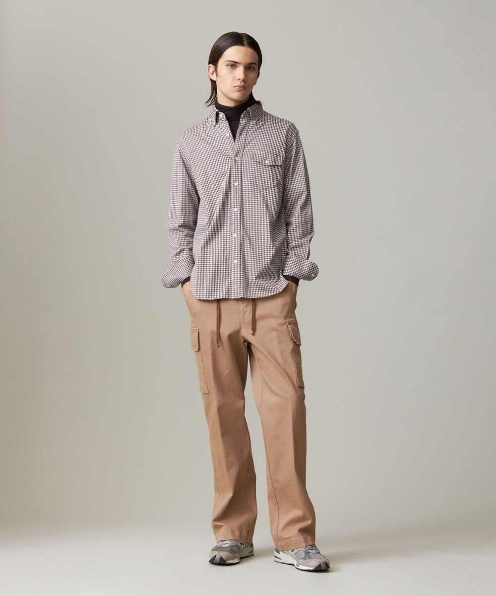 J.PRESS MEN 【KING SIZE】ギンガムチェック コットンネルジャージシャツ 