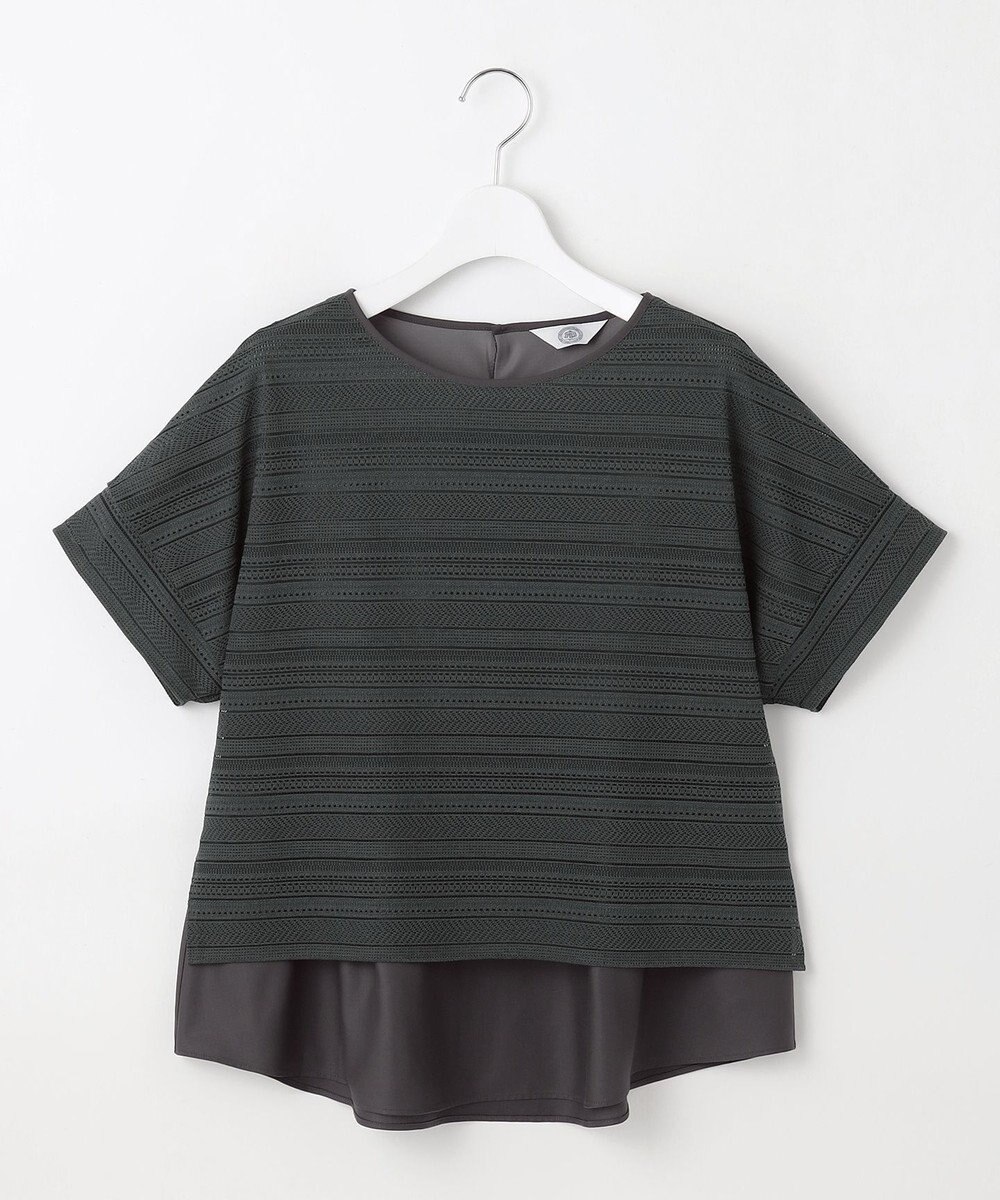 J.PRESS LADIES L 【WEB限定カラーあり・洗える】レースドッキング カットソー 