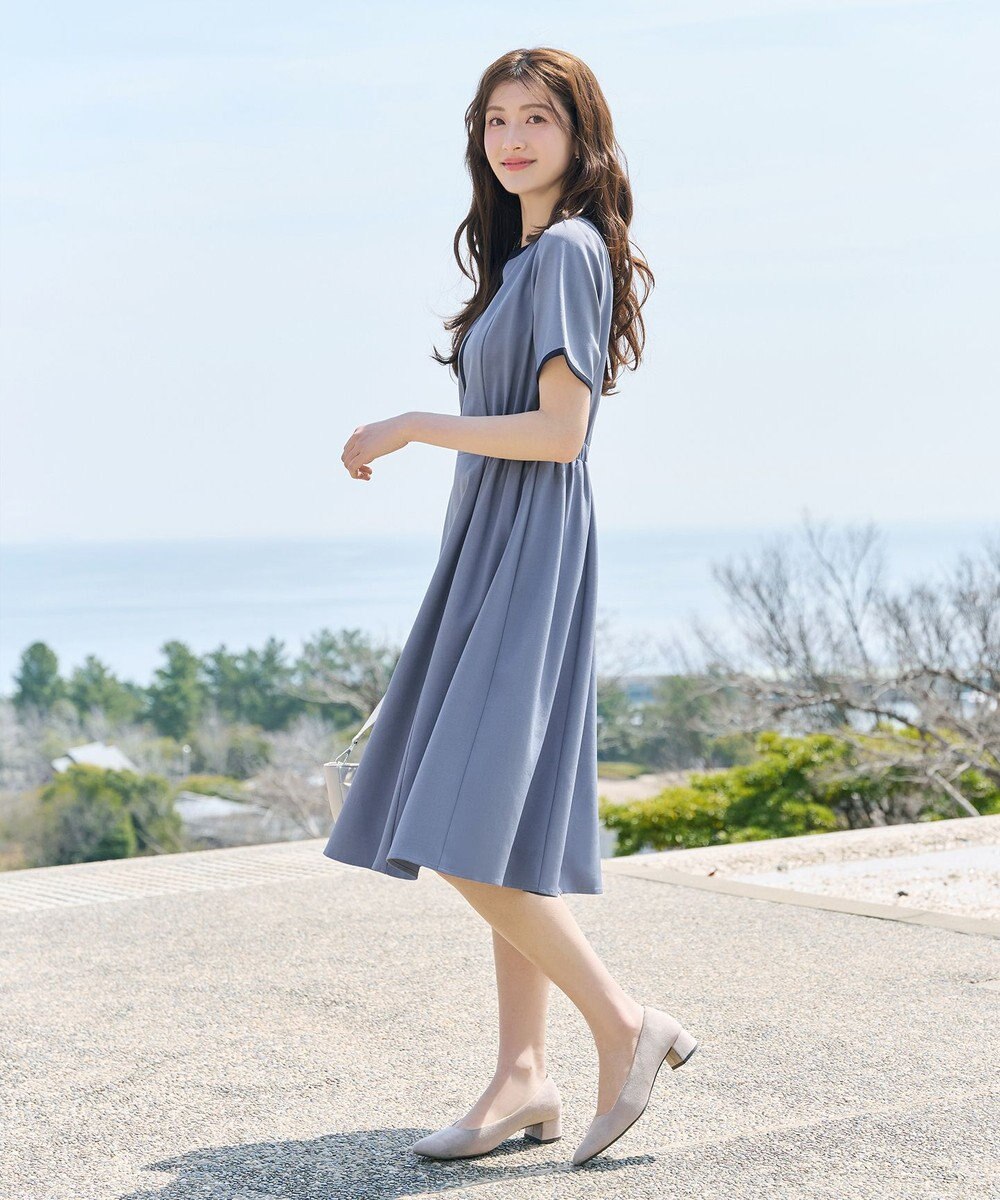 Tiaclasse L 配色フレアワンピース 