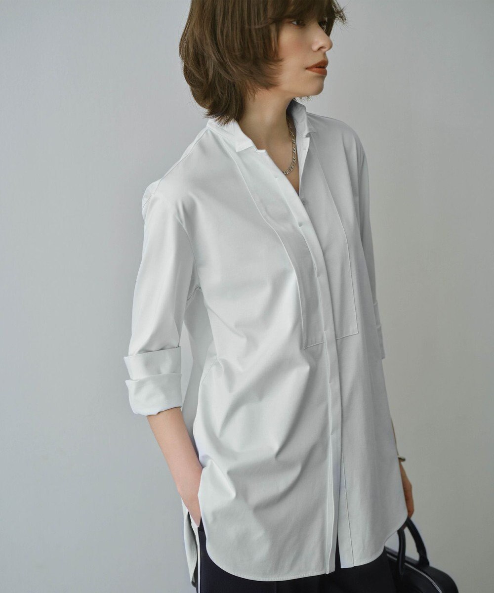 ICB L 【洗える】 ブラウスライクジャージー ロングカットソー 