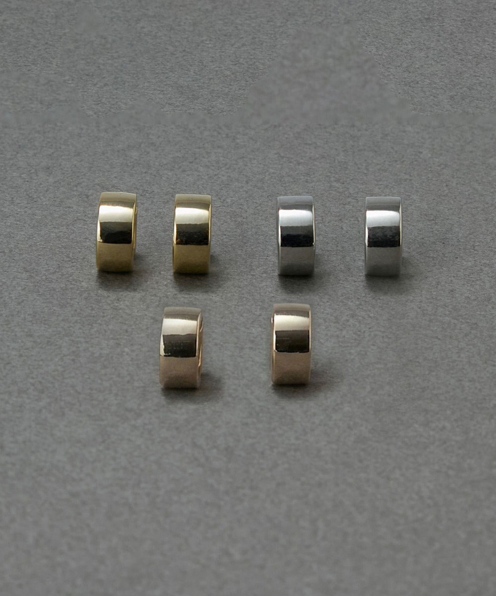 Phoebe 〈金属アレルギー対応〉ワイドフォルムスナップイヤリング　シャンパンゴールド/ニッケルフリー 