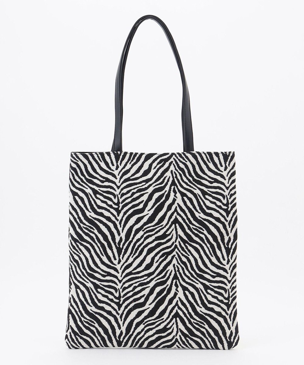 ANY 【A4サイズ収納可】ゼブラジャガード柄トートバッグ 