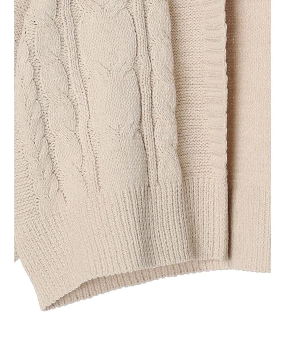 earth music&ecology ベロアモールケーブルカーディガン 