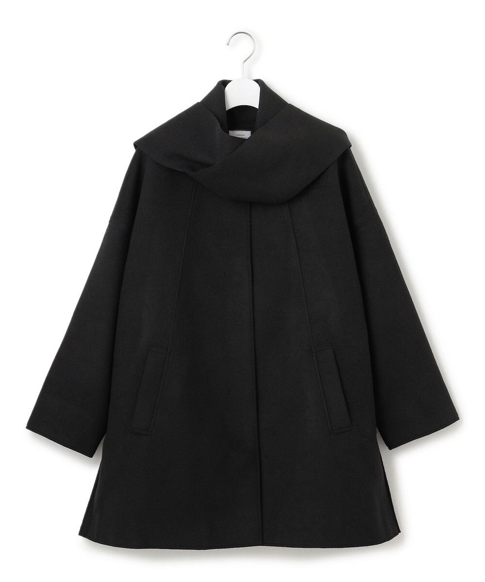 J.PRESS YORK STREET 【WOMEN】NEEDLE JERSEY マフラー付コート 