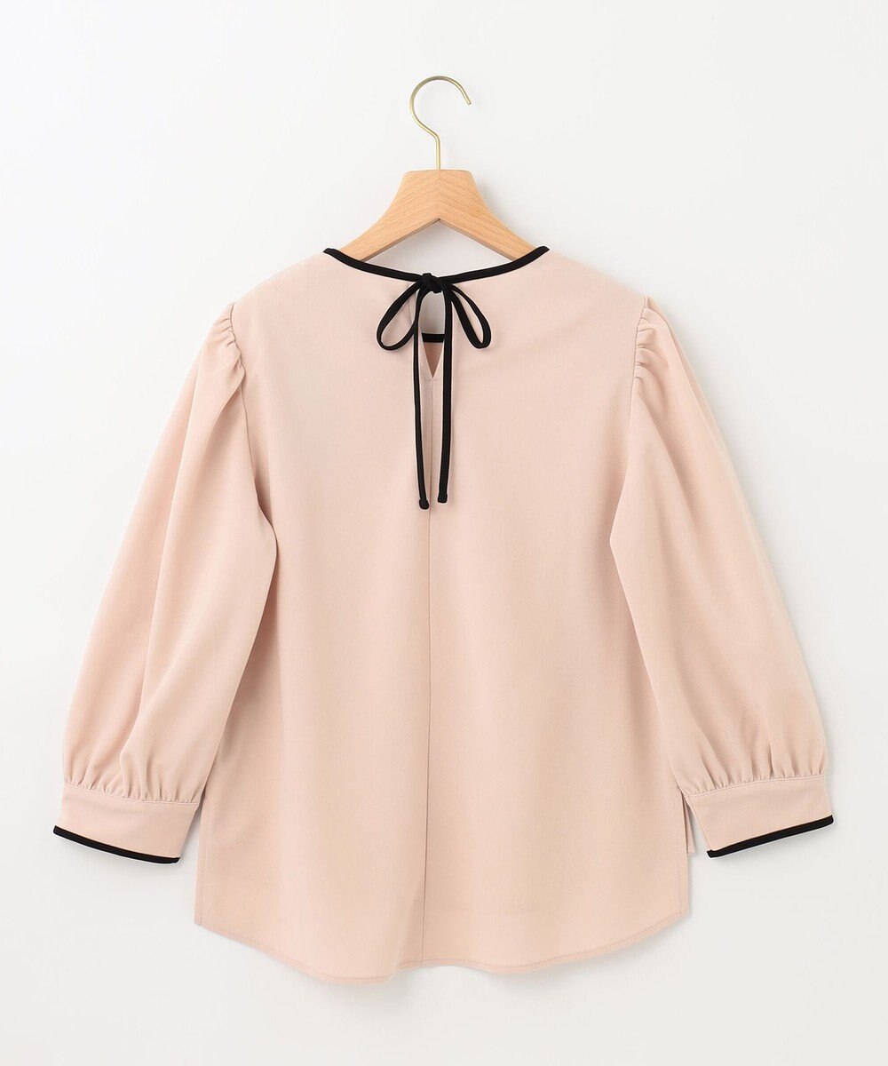 組曲 【洗える】バイカラージョーゼットバックリボン ブラウス 