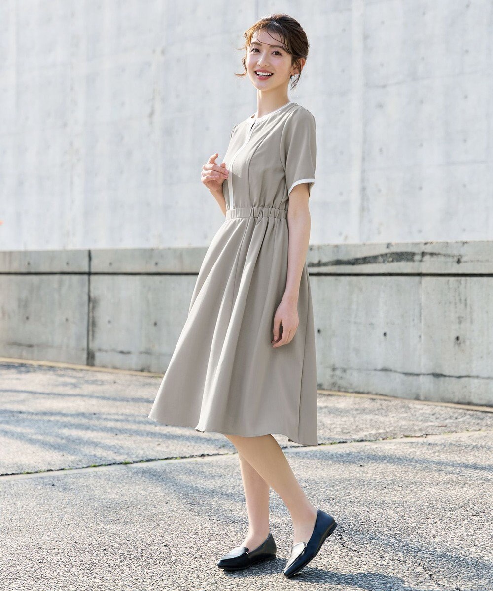 Tiaclasse L 配色フレアワンピース 