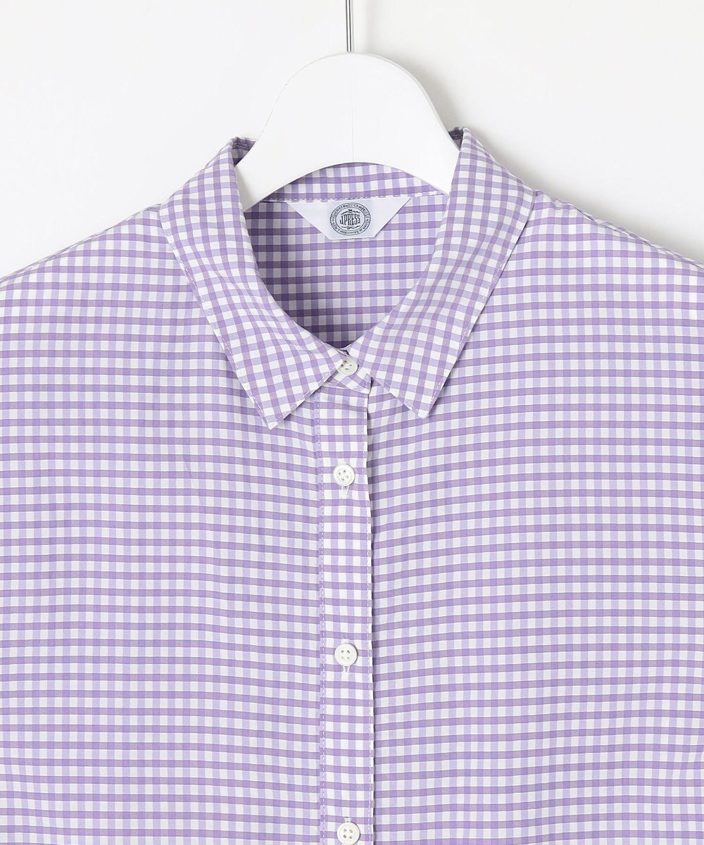 J.PRESS LADIES 【洗える】アセVisギンガム シャツ ブラウス 